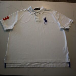 Polo by Ralph Lauren White Polo 2XB with Blue, Orange and Green Accents